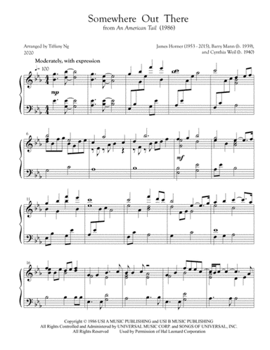 Somewhere Out There (arr. Tiffany Ng)