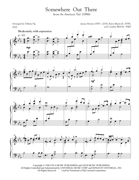 Somewhere Out There (arr. Tiffany Ng)