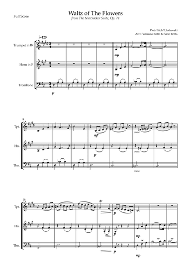 Waltz of The Flowers - from Nutcracker (P. I. Tchaikovsky) for Brass Trio (arr. Fernando Britto, Fabio Britto)