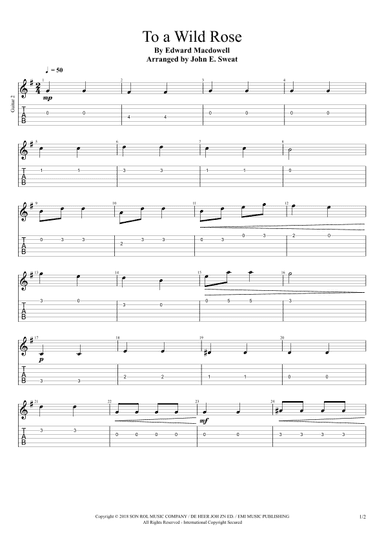 To a Wild Rose - Guitar II (arr. John E. Sweat)