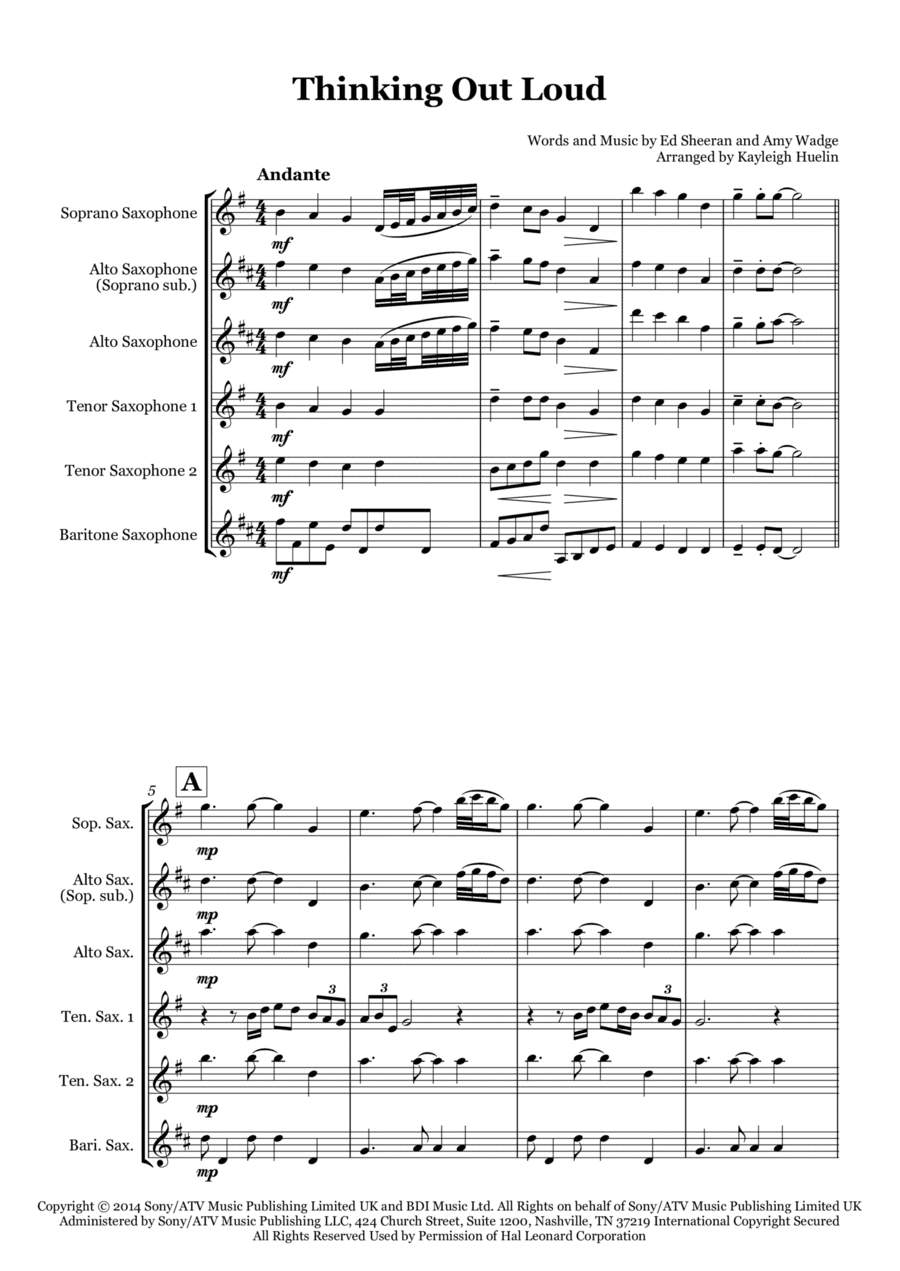 Thinking Out Loud (arr. Kayleigh Huelin)