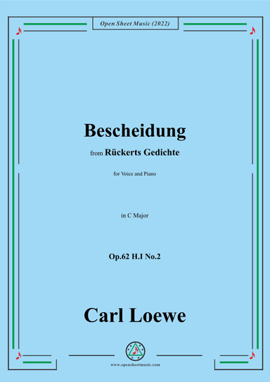 Loewe-Bescheidung,in C Major,Op.62 H.I No.2 (arr. OSM Press)