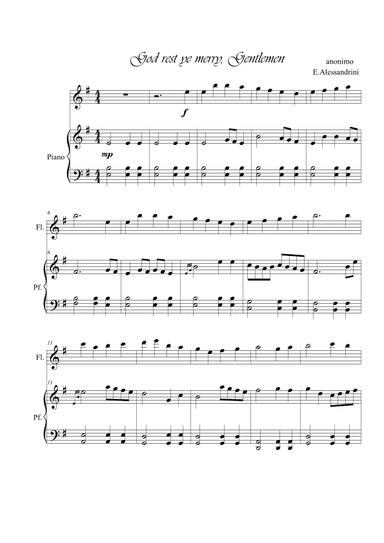 God rest you Merry Gentlemen. Flute and piano duo (arr. Ester Alessandrini)