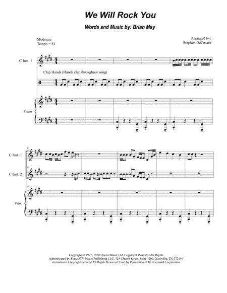 We Will Rock You (arr. Stephen DeCesare)