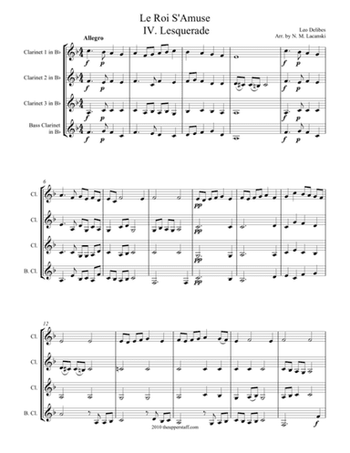 Le Roi S'Amuse IV. Lesquerade (arr. Nick Lacanski)