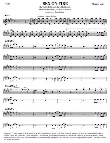 Sex On Fire (arr. Jorge Juárez)