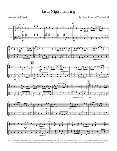 Late Night Talking (arr. K. Speck)