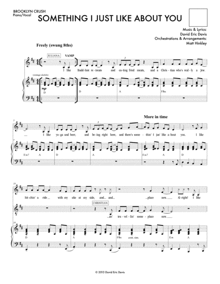 Something I Just Like About You (from "Brooklyn Crush")