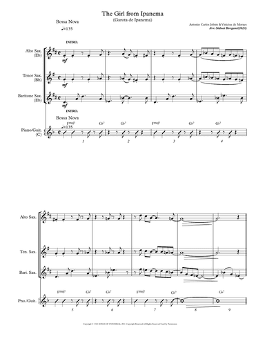 Garôta De Ipanema (arr. Sidnei Borgani)