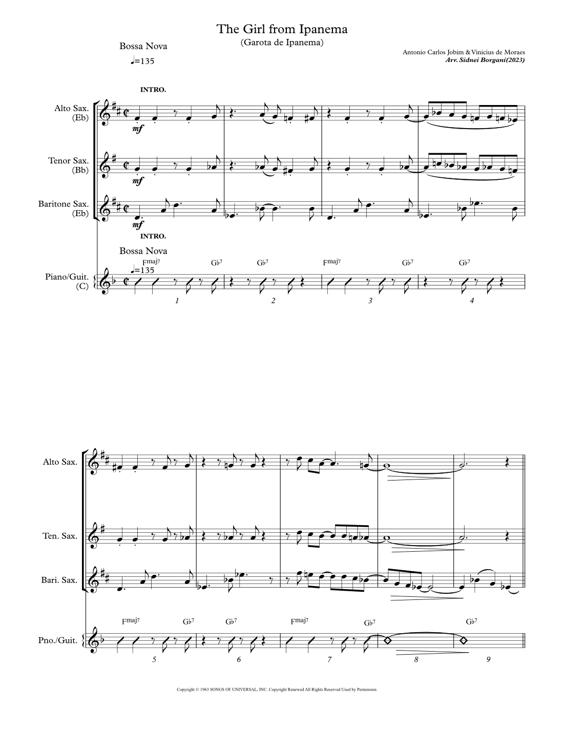 Garôta De Ipanema (arr. Sidnei Borgani)
