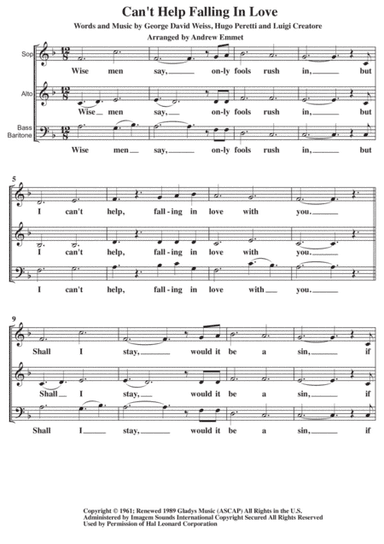 Can't Help Falling In Love (arr. Andrew Emmet)