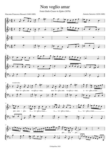 Non voglio amar (arr. Early Music Scores)
