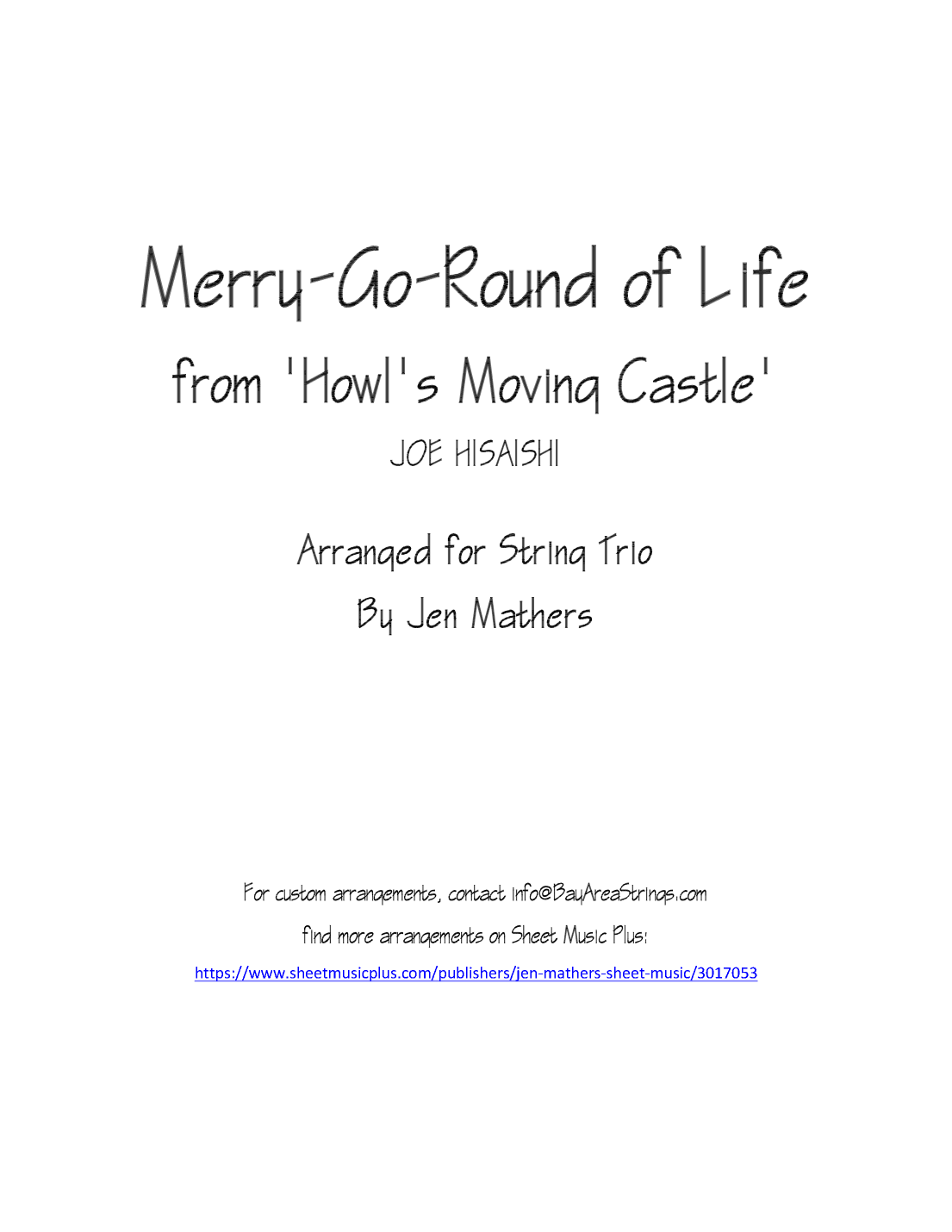 Merry-go-round Of Life (arr. Jen Mathers)