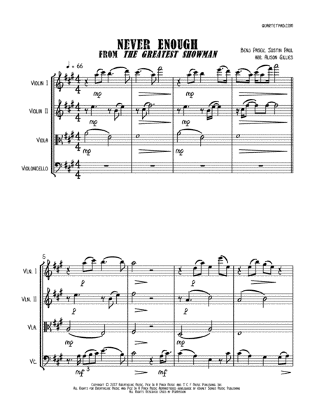 Never Enough (arr. Alison Gillies)