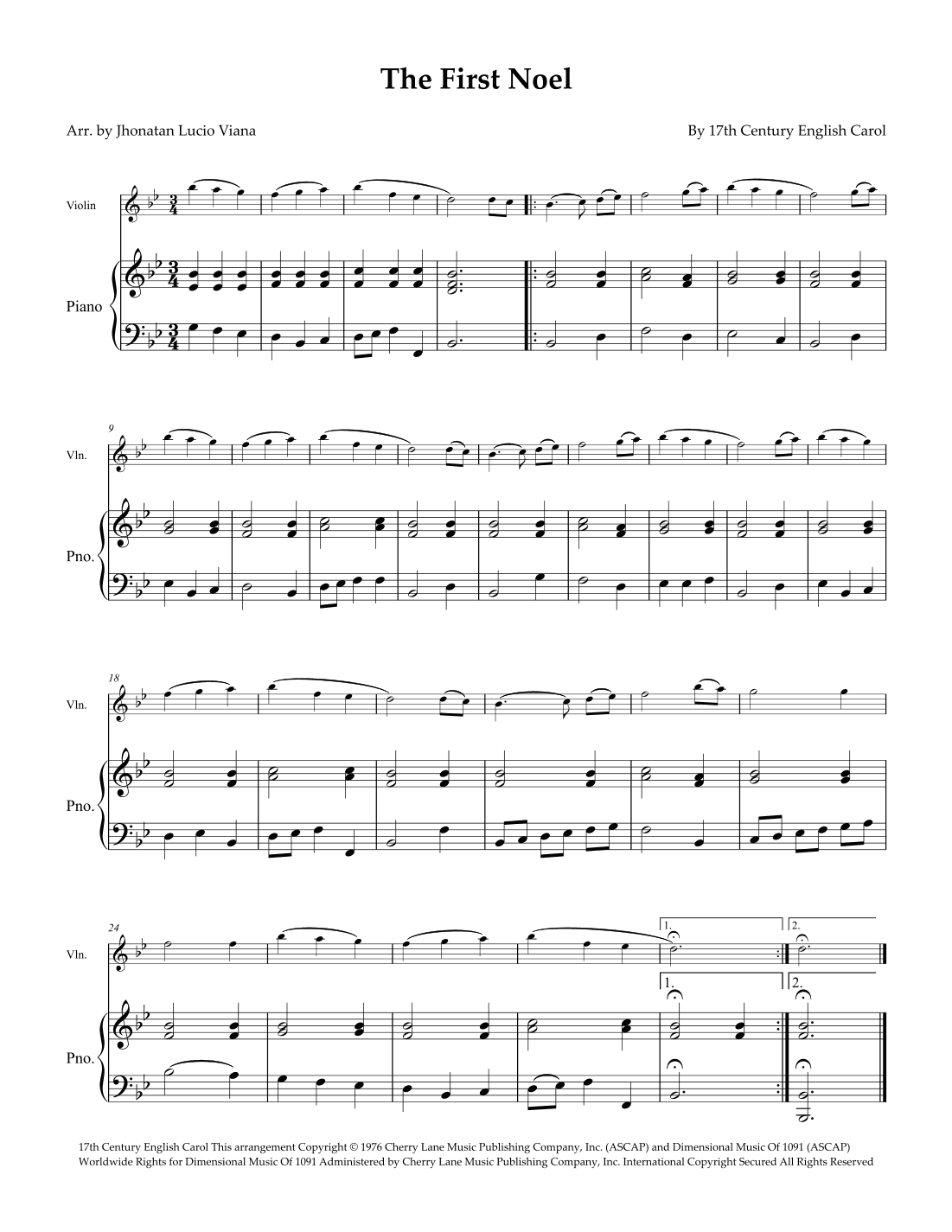 The First Noel (arr. Jhonatan Lucio Viana)