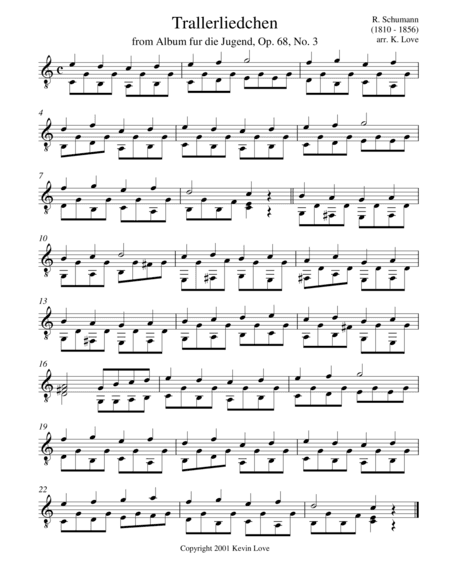 Trallerliedchen, Op. 68, No. 3 (arr. Kevin Love)