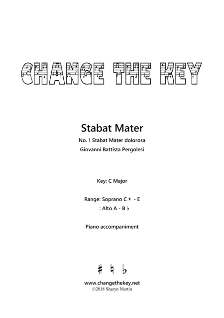 Stabat Mater No.1 Stabat Mater dolorosa - C Major (arr. Change the Key)