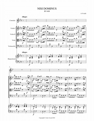 Vivaldi Nisi Dominus for Contralto solo and string orchestra RV 608 (arr. Amir Awad)