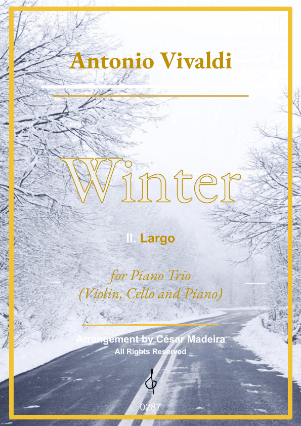 Winter by Vivaldi - Piano Trio - II. Largo (Full Score and Parts) (arr. César Madeira)