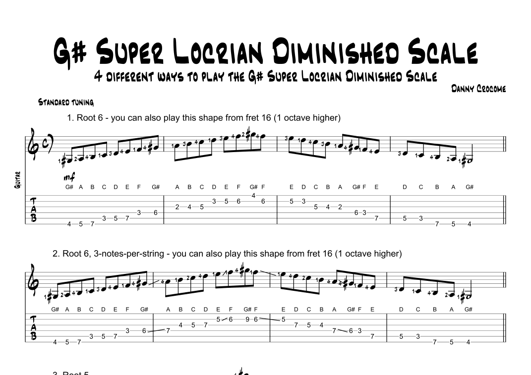 G# Super Locrian Diminished Scale (4 Ways to Play)