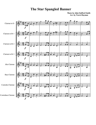 The Star Spangled Banner for Clarinet Choir (arr. Travis Hayman)