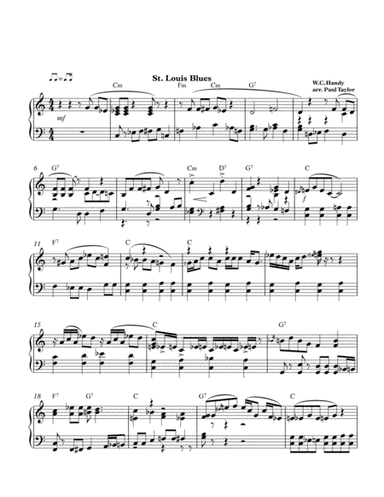 St.Louis Blues (easier piano version in C) (arr. Paul Taylor)