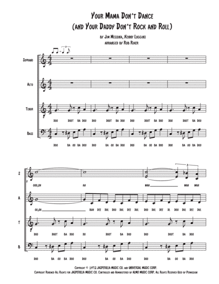 Your Mama Don't Dance (arr. Rob Riker)