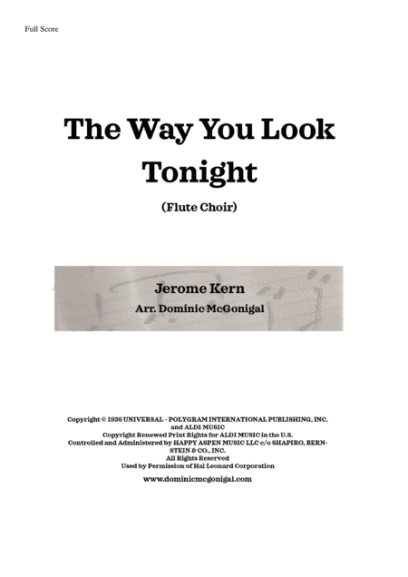 The Way You Look Tonight (arr. Dominic McGonigal)