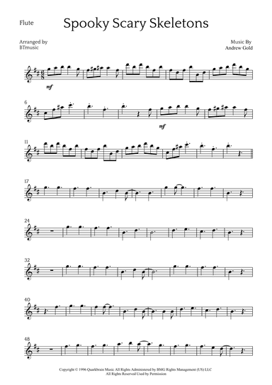 Spooky Scary Skeletons (arr. BTmusic)