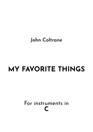 My Favorite Things (arr. Jireh J.)