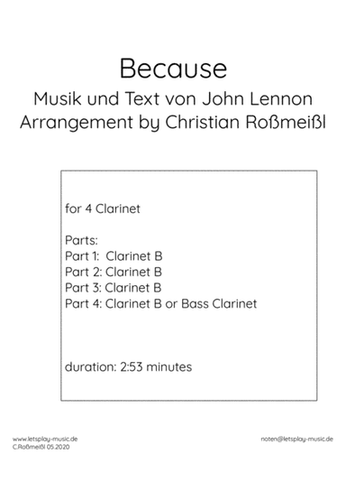 Because (arr. Christian Roßmeißl)