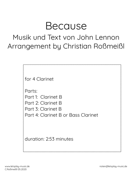 Because (arr. Christian Roßmeißl)