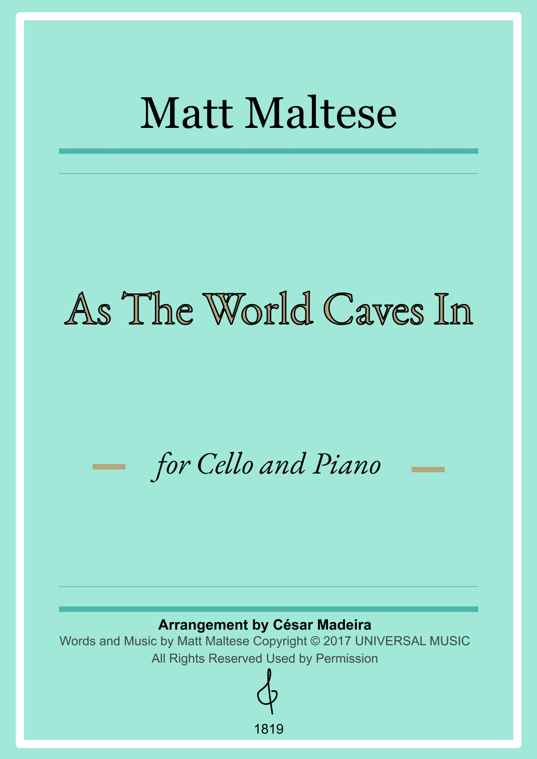 As The World Caves In (arr. César Madeira)