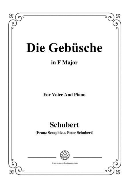 Schubert-Die Gebüsche,in F Major,for Voice&Piano (arr. MSM)
