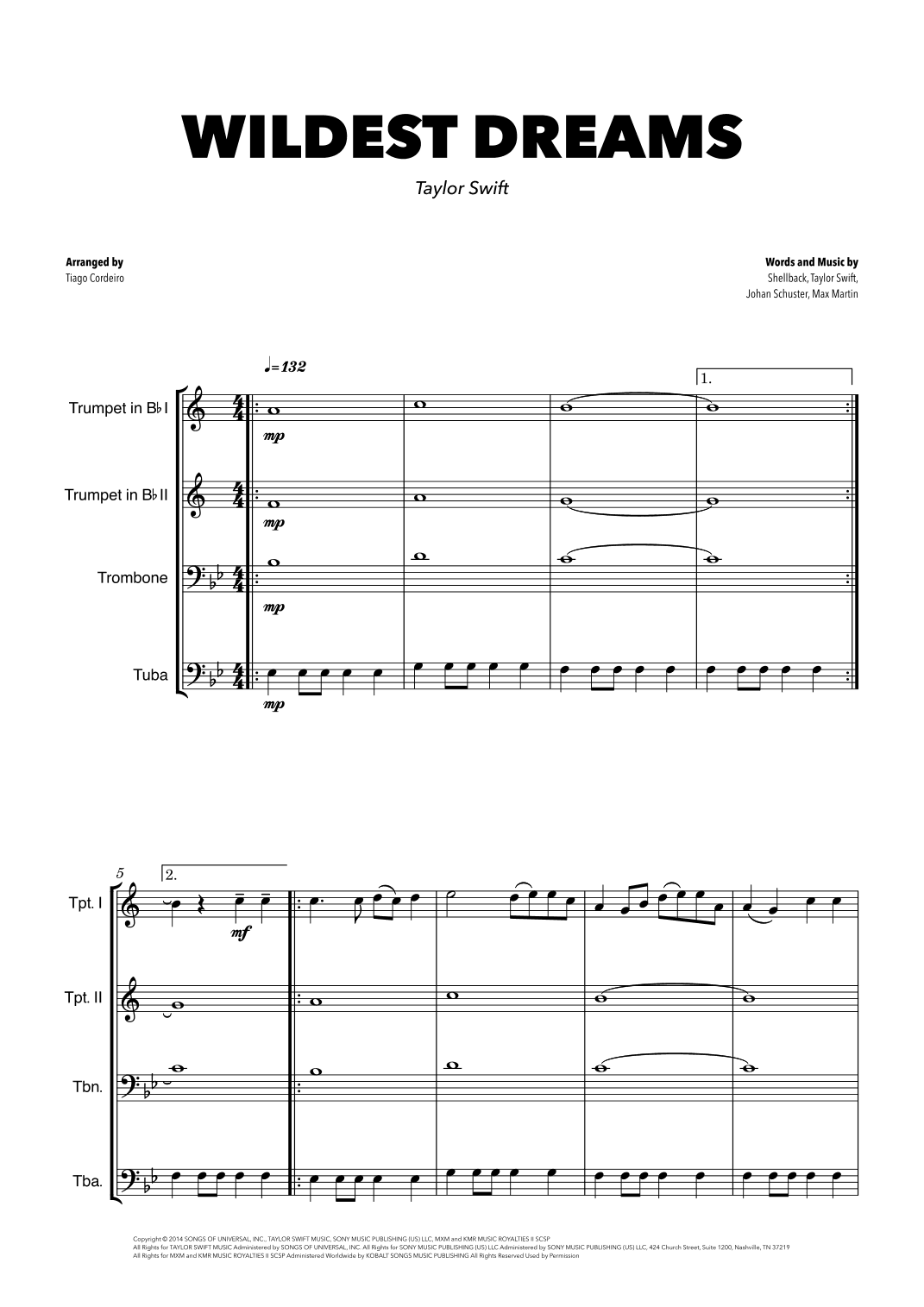 Wildest Dreams (arr. Tiago Cordeiro)
