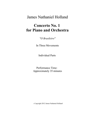 Jazz Brazilian Piano Concerto No 1 in Three Movements (Individual Parts Only)