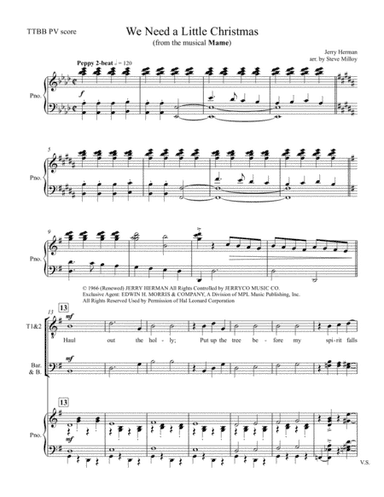 We Need A Little Christmas (arr. Steve Milloy)