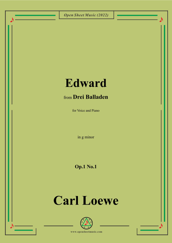 Loewe-Edward,in g minor,Op.1 No.1,from Drei Balladen,for Voice and Piano (arr. OSM Press)