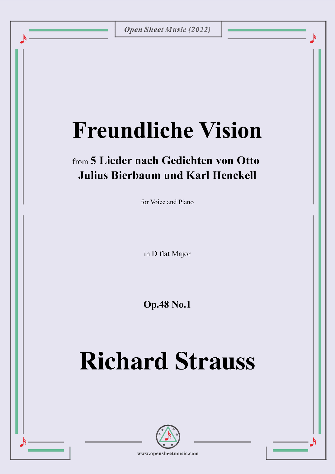 Richard Strauss-Freundliche Vision,in D flat Major (arr. OSM Press)