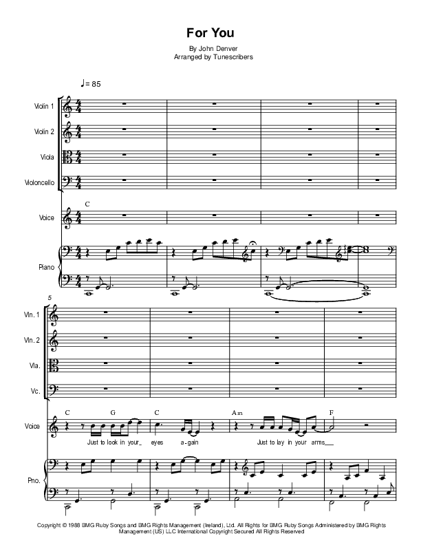 For You (arr. Tunescribers)