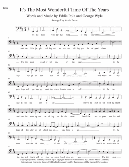 The Most Wonderful Time Of The Year (arr. Kevin Busse)
