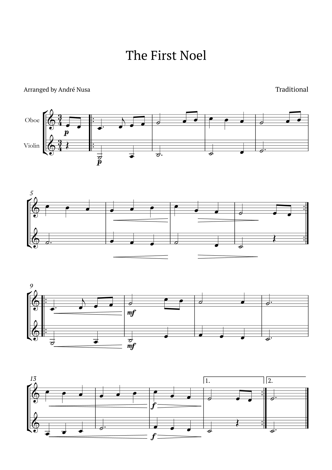 The First Noel (arr. André Nusa)