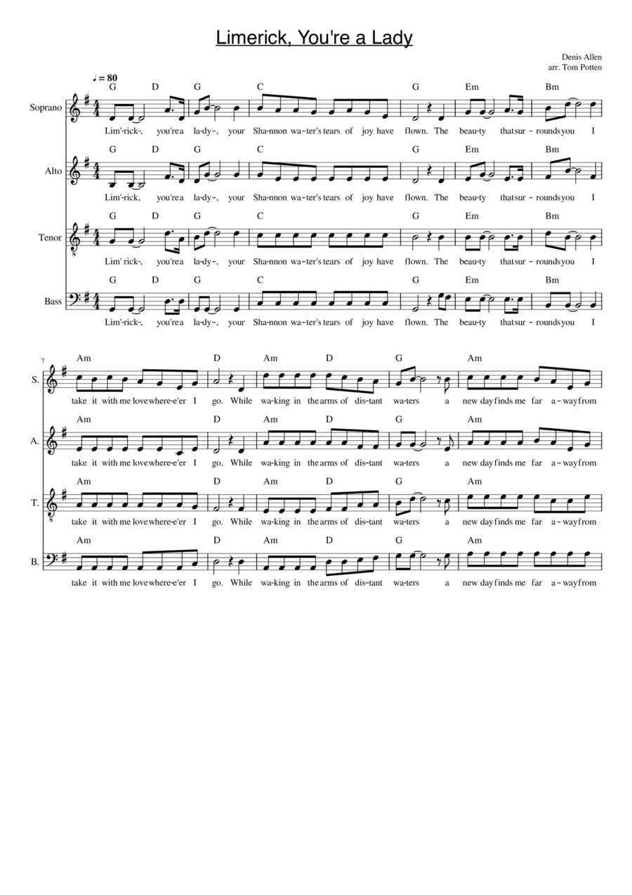 Limerick You're A Lady (arr. Tom Potten)