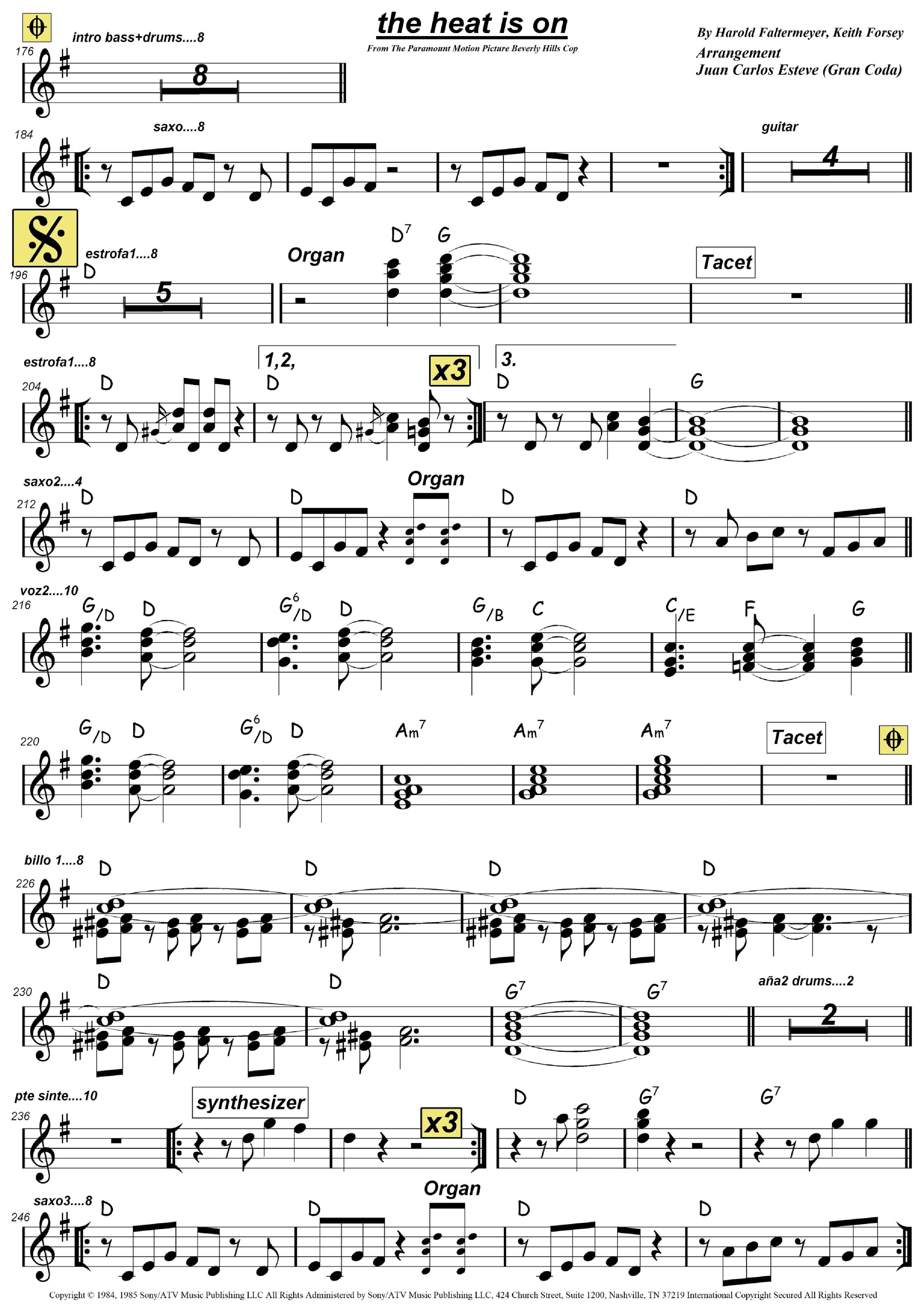 The Heat Is On (arr. juan carlos esteve / Gran Coda)