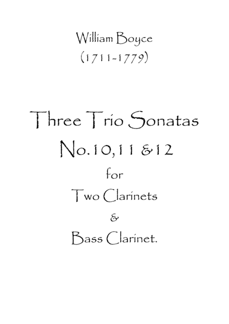 Three Trio Sonatas No.10,11 & 12 (arr. Spence Bundy)