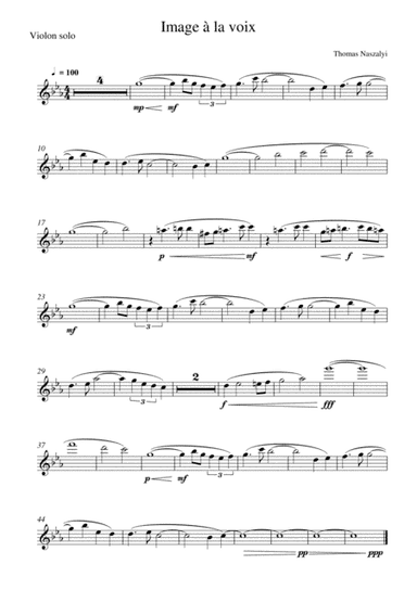 Image à la Voix/Solo Violin PART