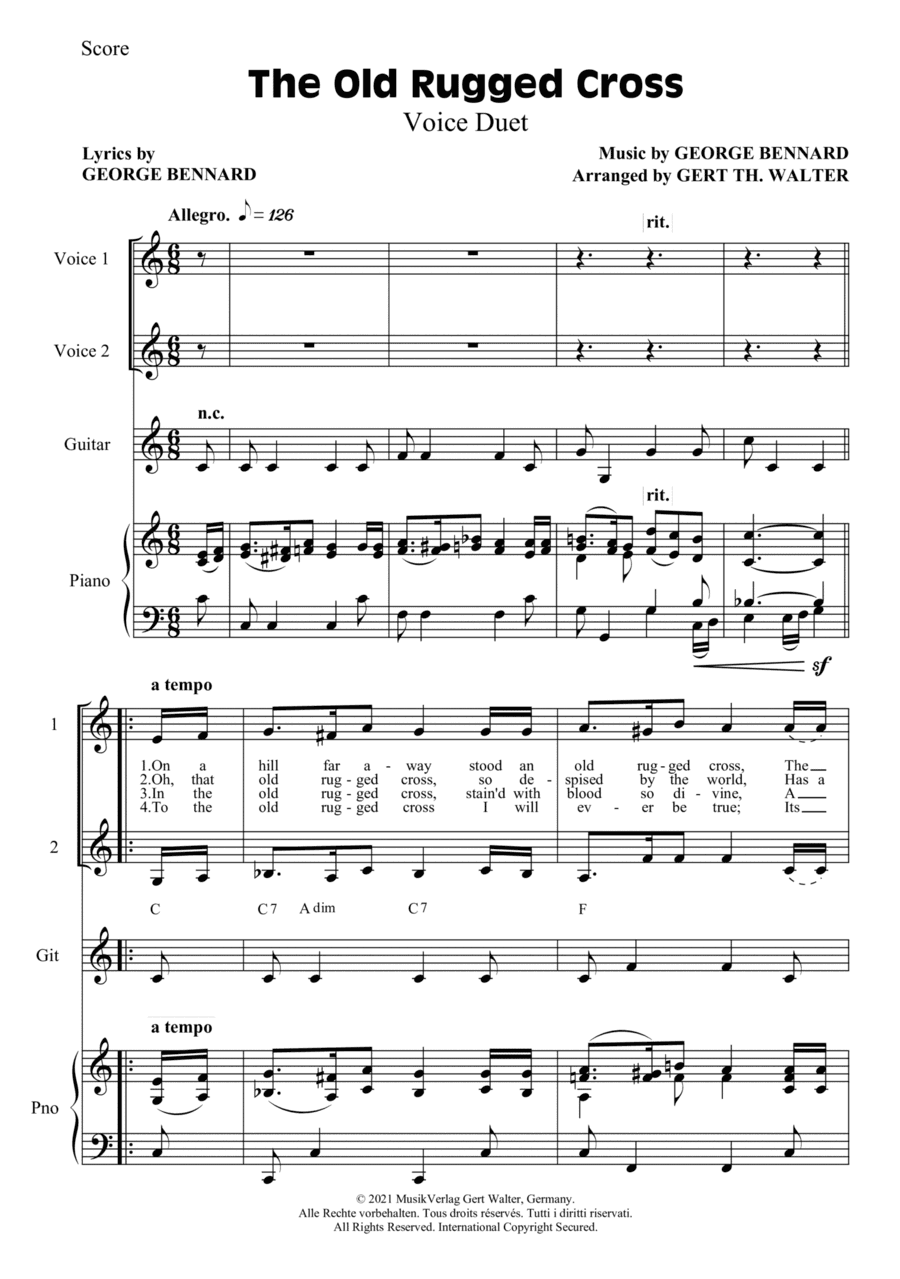 The Old Rugged Cross (arr. Gert Th. Walter)