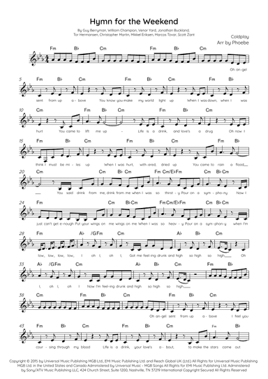 Hymn For The Weekend (arr. Arr. Phoebe)
