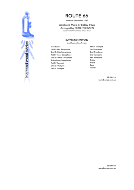 Route 66 (arr. Brad Esbensen)