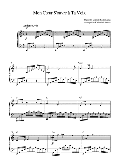 Mon Cœur S'ouvre à Ta Voix (arr. Kaiserin Rebecca)